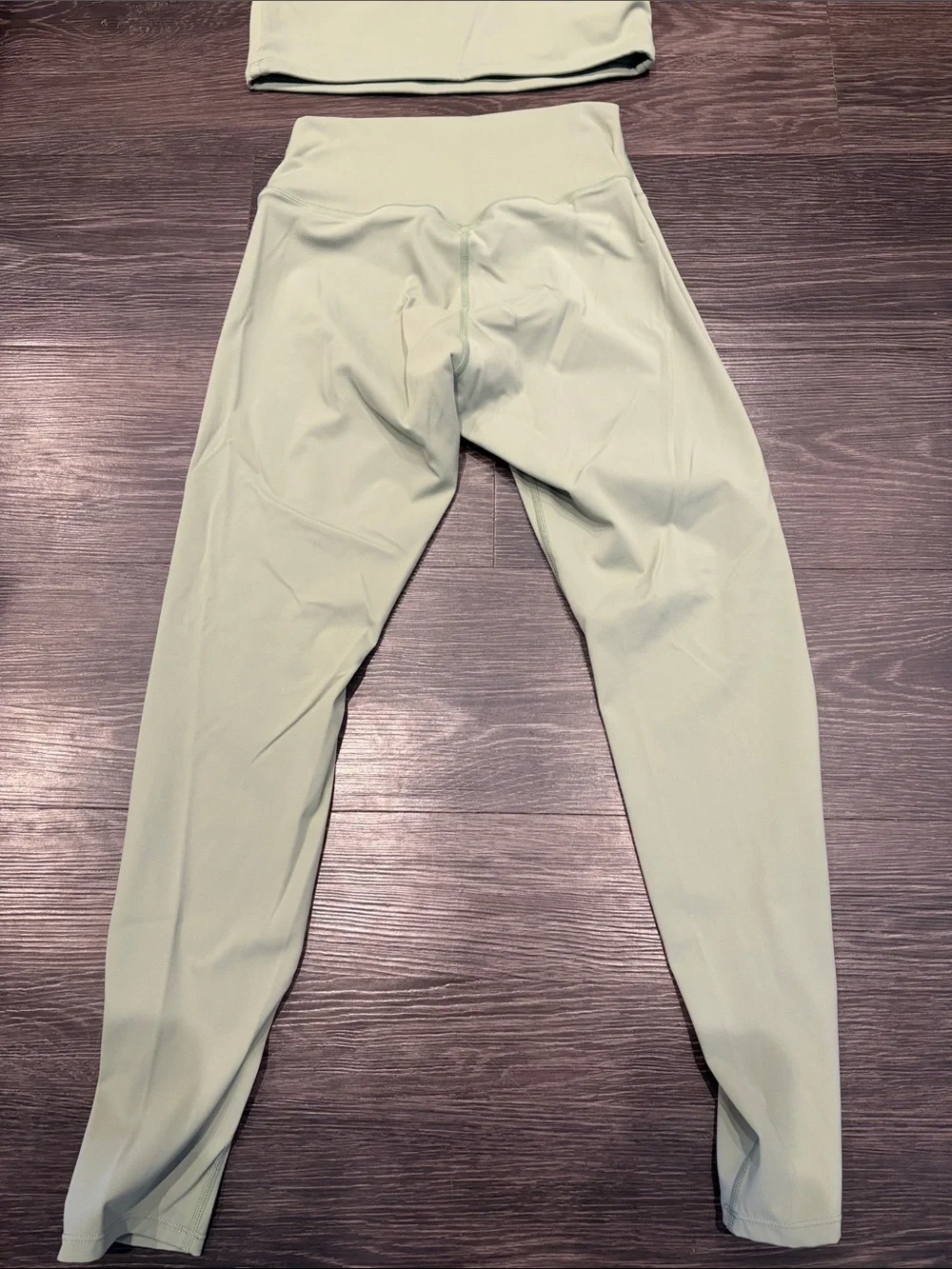 Light Green High-Rise Leggings with Strappy Crop Tank